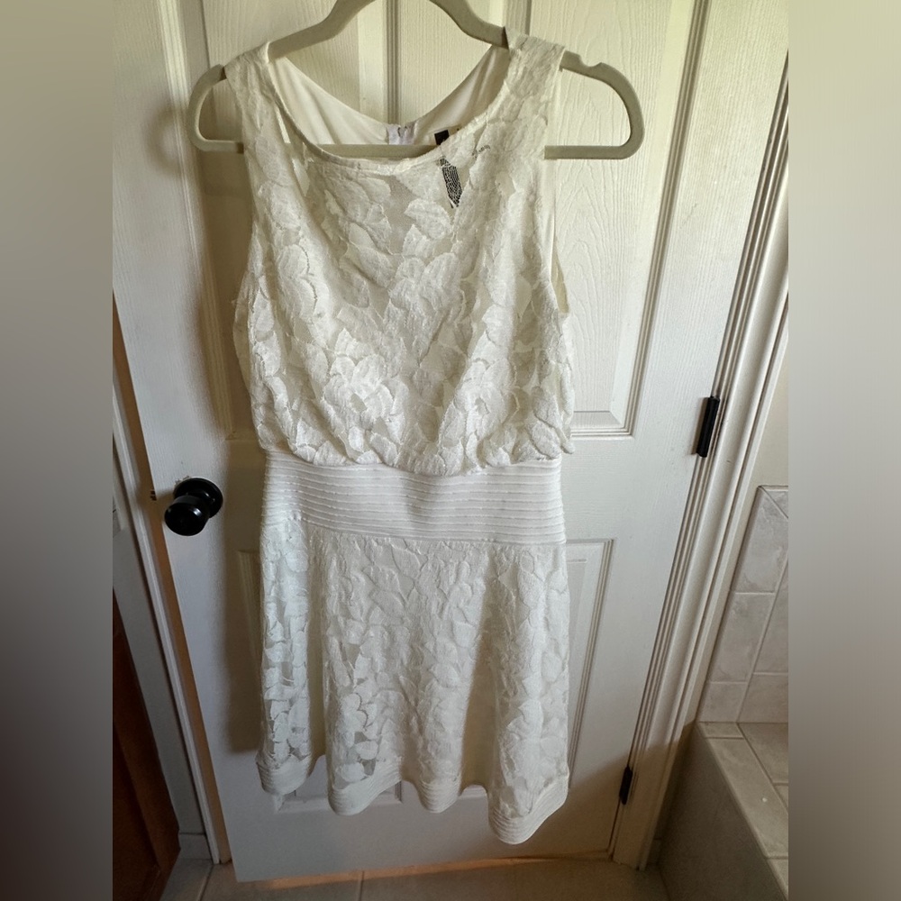 Julian Taylor Cream Halter A-Line Mini Dress